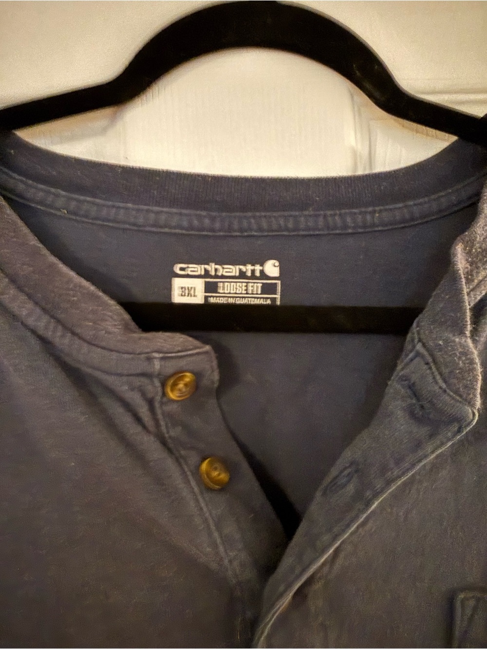 Carhartt Slate Blue Short-Sleeve Pocket Henley Tee - Picture 2 of 4